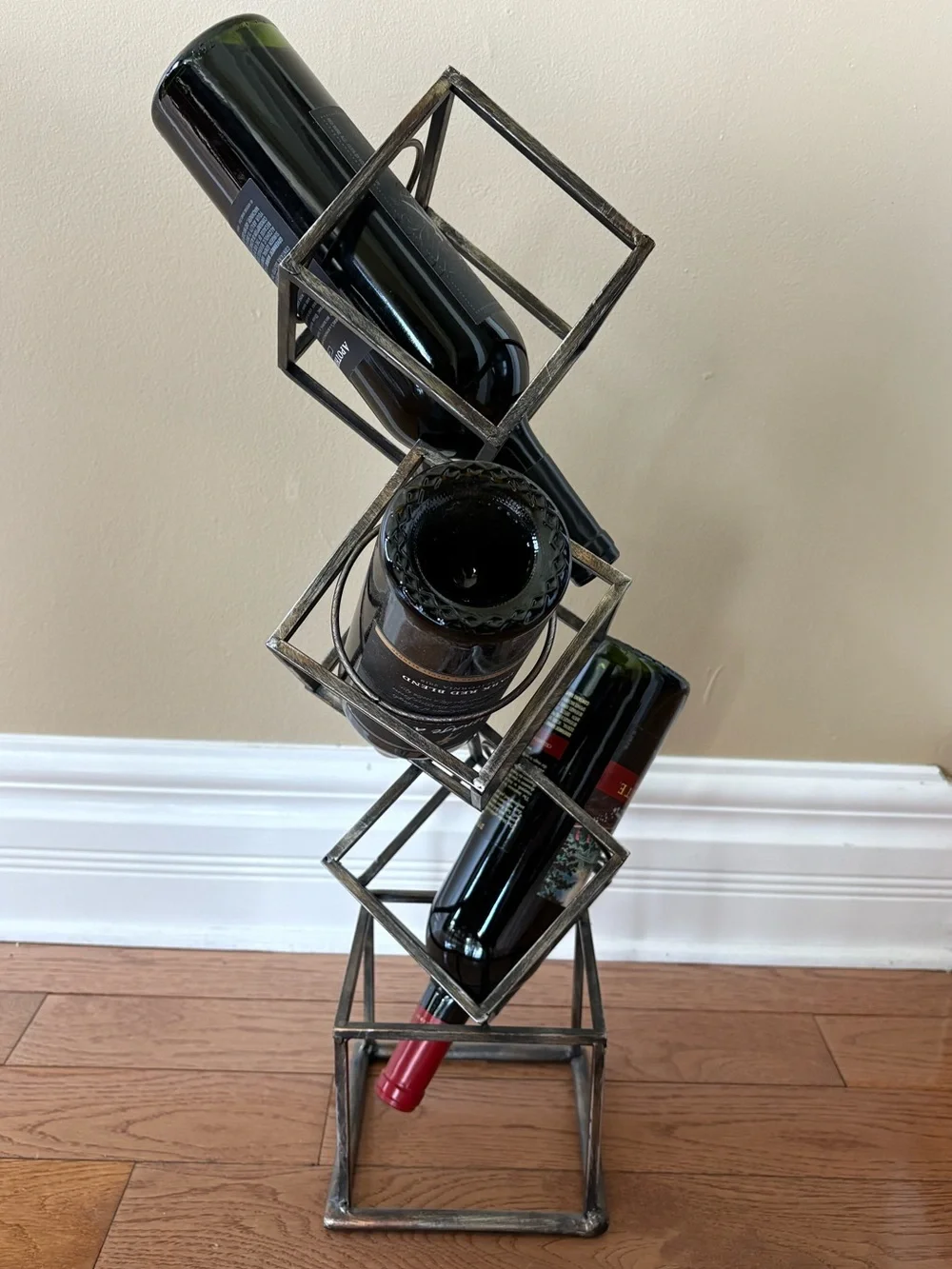 Industrial Metal Wine Bottle Rack